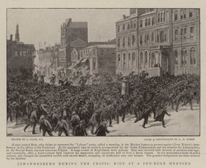 Johannesburg durante la crisi, rivolta a un incontro pro-Boer da Joseph Nash